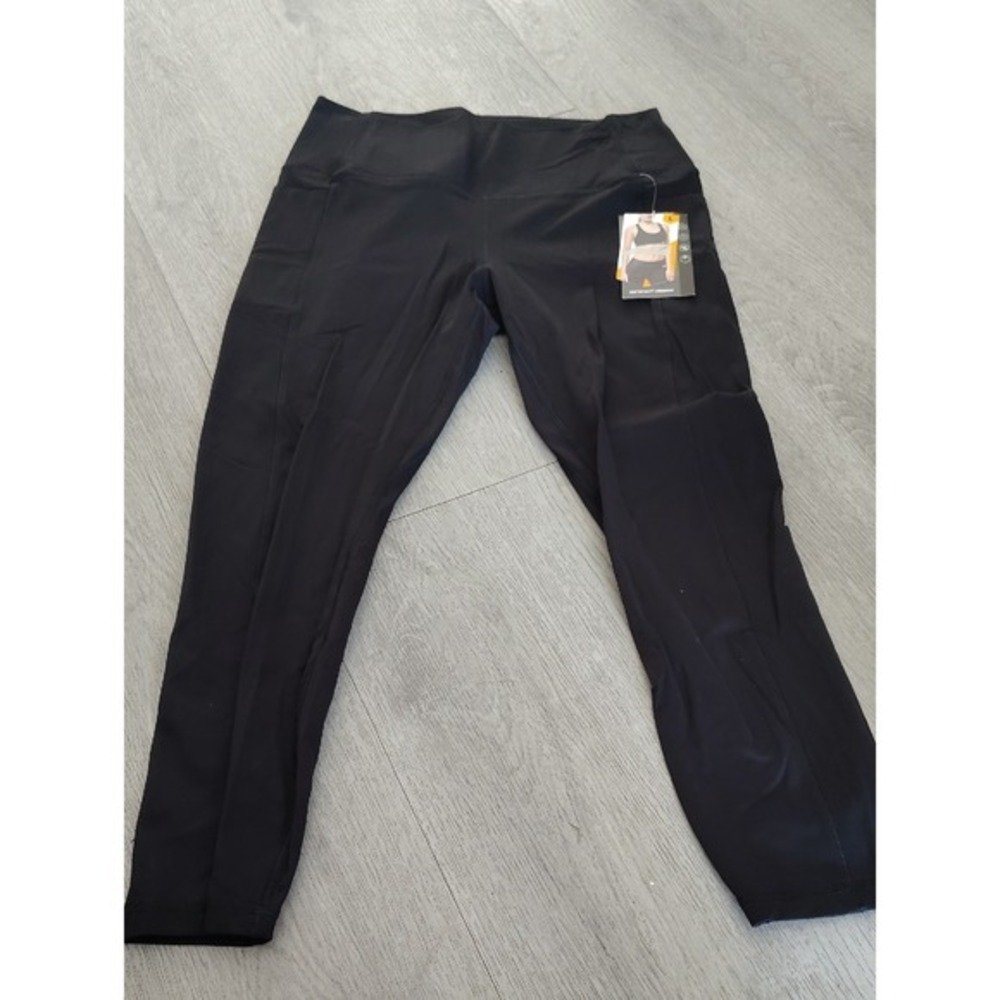 Bundle 8 Avia Womens Softsculpt Leggings Black Soot High Waist Pockets Large